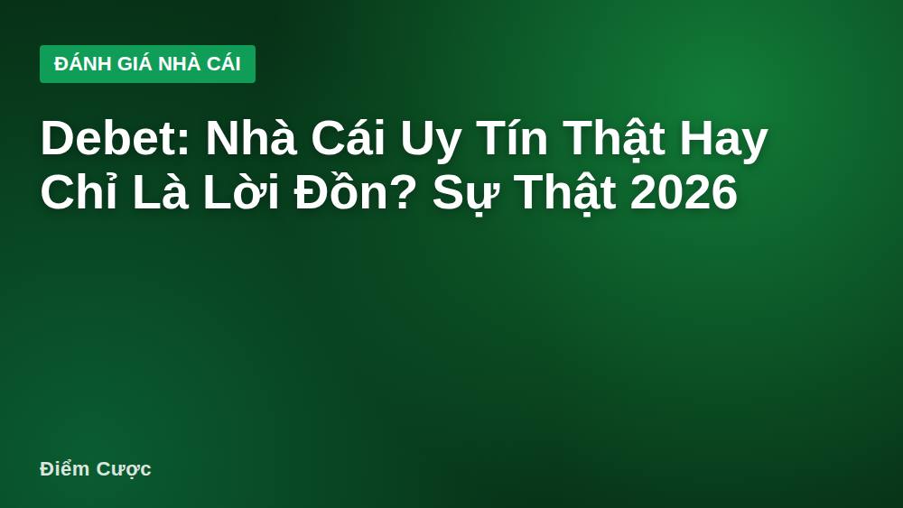 Debet: Nhà Cái Uy Tín Thật Hay Chỉ Là Lời Đồn? Sự Thật 2026